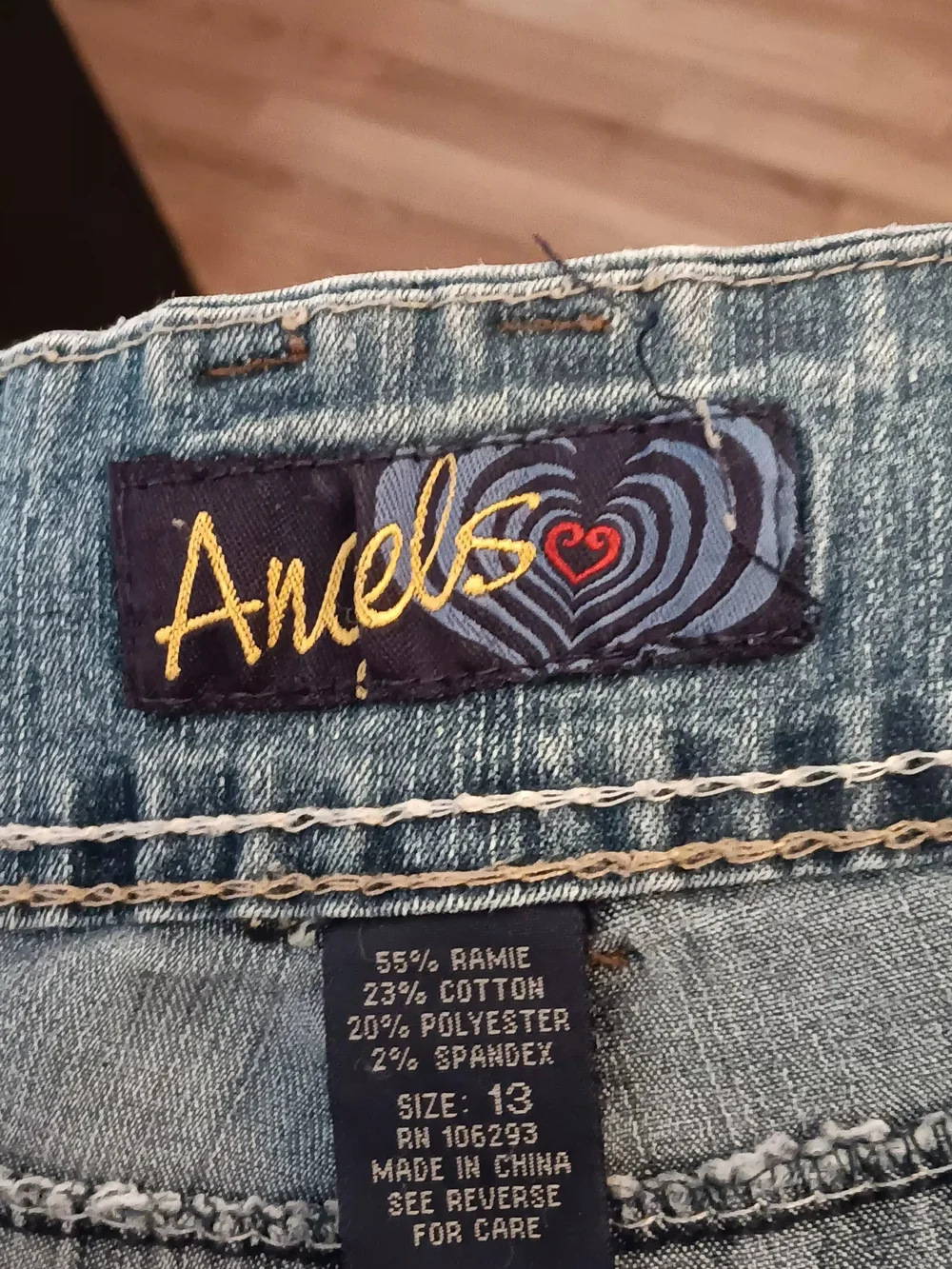 Angels Light Blue Cropped Ankle Jeans with Triple-Button Waist - Picture 3 of 3